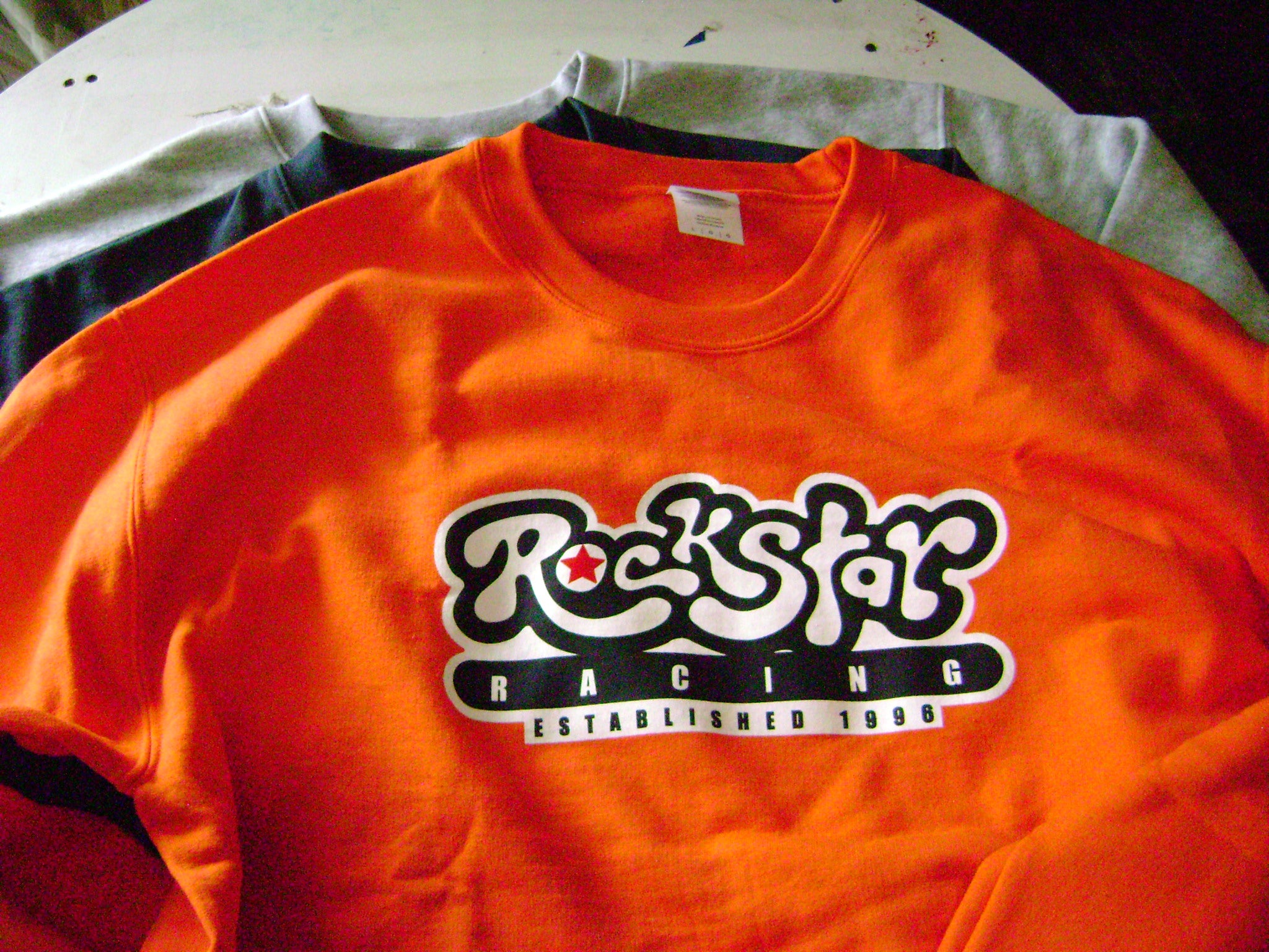 Rockstar Racing sweatshirt.